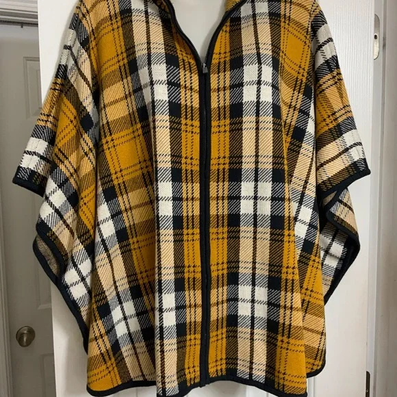 JONES NY SIGNATURE ACCESSORIES TOP. COLOUR - TARTAN PLD MUSTARD. SIZE- L / XL - Picture 4 of 12